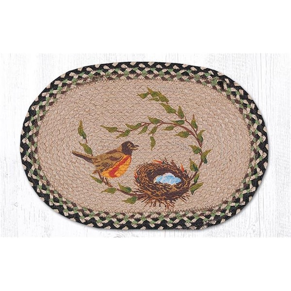 Palacedesigns Robins Nest Printed Oval Placemat 13 x 19 in. PA2848728 - main